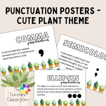 Preview of Punctuation Literary Devices Language Posters Grammar English Cactus Plants