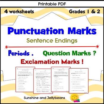 Punctuation Marks Sentence Endings Grades 1 2 Pdf Google Bundle