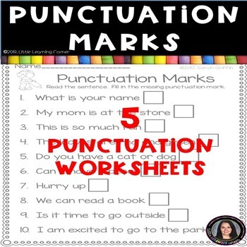Preview of Punctuation Marks Worksheets