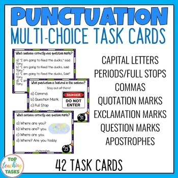 Preview of Punctuation Task Cards (Multi-Choice)