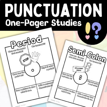 Preview of Punctuation One-pagers for Interactive Grammar Study Research