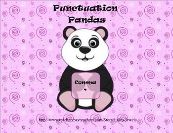 Preview of Punctuation Panda Comma Smart Board Lessons