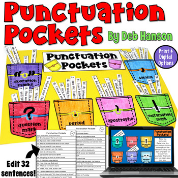 Preview of Punctuation Practice: Two Worksheets and Craftivity in Print and Digital