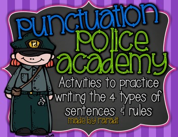 Preview of Punctuation Police Academy {4 Types of Sentences & Rules Practice}