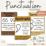Punctuation Posters | Daisy Gingham Neutrals English Class