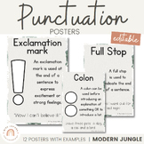 Punctuation Posters | Modern Jungle  English Classroom Decor
