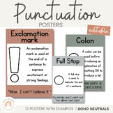 Punctuation Posters | Boho Color Palette | Editable Neutra