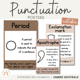 Punctuation Posters | Ombre Neutral English Classroom Decor