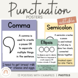 Punctuation Posters | PASTELS | Muted Rainbow Classroom Decor