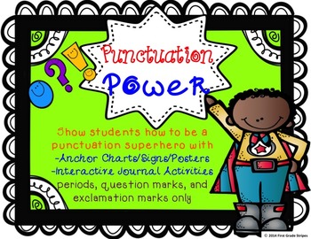 Preview of Punctuation Power Signs & Interactive Journal Activities Foldables