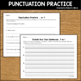 Writing Punctuation Practice Periods Question Marks Exclam