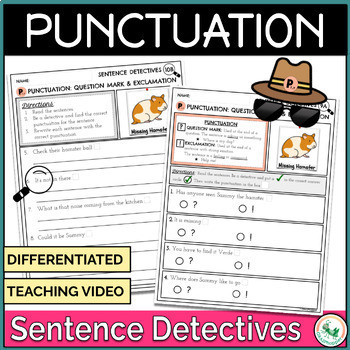 Preview of Punctuation Practice Worksheets for Period, Exclamation & Question Mark