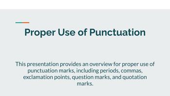 Preview of Punctuation Presentation