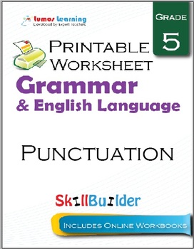 punctuation printable worksheet grade 5 by lumos learning tpt