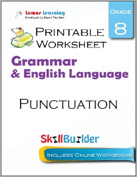 Preview of Punctuation Printable Worksheet, Grade 8