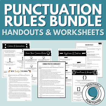 Preview of Punctuation Rules: Handouts and Worksheets | No Prep, Middle & High School