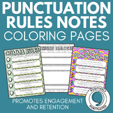 Punctuation Rules Notes Coloring Pages for High School