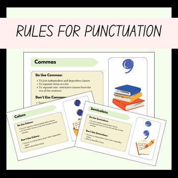 Preview of Grammar Punctuation Rules Presentation Guide for 5th Grade