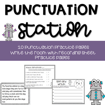 Preview of Punctuation Station- punctuation practice pages