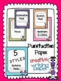 Punctuation Themed Writing Paper