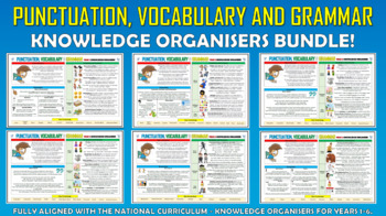 Preview of Punctuation, Vocabulary and Grammar Knowledge Organizers Primary Bundle!