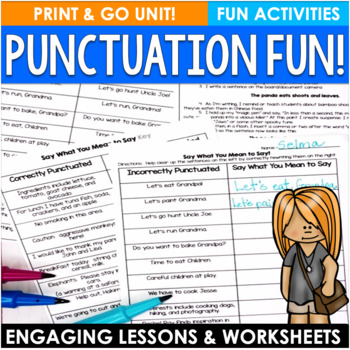 Preview of Punctuation Worksheets & Punctuation Practice - Sentence Types Activities