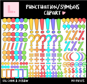 Punctuation and Math Symbols Clipart by Made by Lilli Clipart | TPT