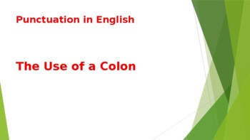Preview of Punctuation in English: The Use of a Colon