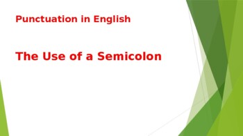 Preview of Punctuation in English: The Use of a Semicolon