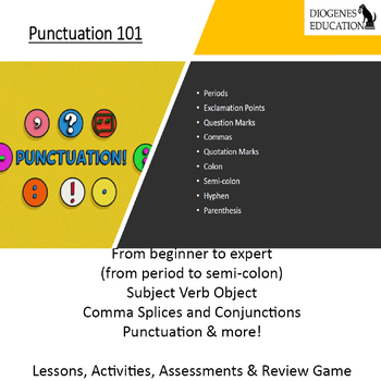 Preview of Punctuation: subject verb object, SVO, commas, semicolon, colon, parenthesis etc