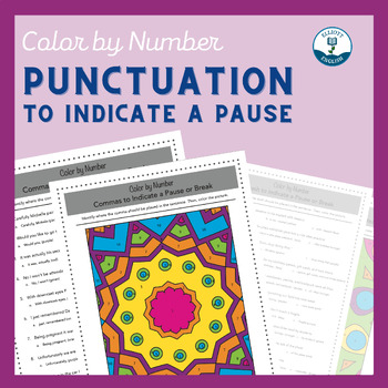 Preview of Punctuation to Indicate a Pause or Break Grammar Color by Number Worksheets
