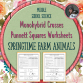 Punnett Square Worksheets with Springtime Baby Farm Animal