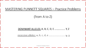 Preview of Punnett Squares from A to Z | 26 problem sets | Answer Key included