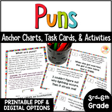 Puns Activities: Anchor Charts, Task Cards, and Worksheets Lesson
