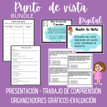 Preview of Punto de vista- Presentación, comprensión, organizadores Google Slides