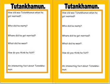 Preview of Pupil fact file for Tutankhamun