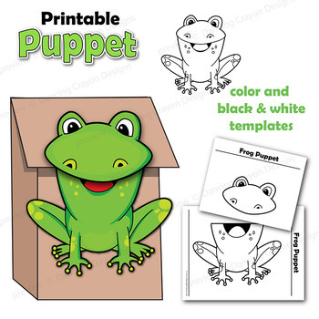 Puppet Frog Craft Activity  Paper Bag Puppet by Dancing Crayon