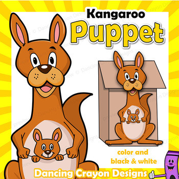 Preview of Puppet Kangaroo Craft Activity | Printable Paper Bag Puppet Template
