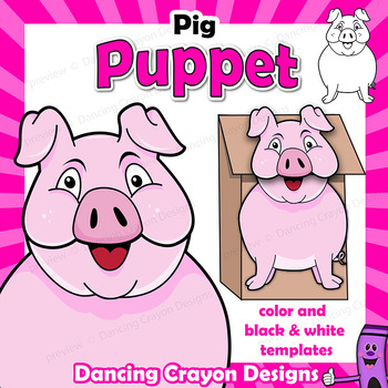 Puppet Pig Craft Activity  Printable Paper Bag Puppet Template  TpT