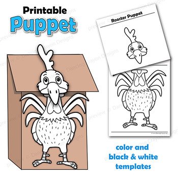 Henny Penny / Chicken Little Paper Bag Puppet Craft by Dancing Crayon  Designs