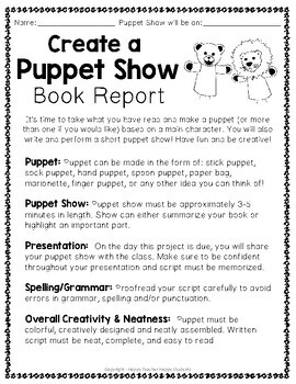 Puppet Show This Puppet Activity Is Perfect For Any Book Or Subject