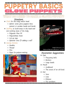 Preview of Puppetry Unit - Glove Puppets