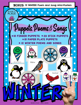 Preview of Puppets, Poems, and Songs for Kids: WINTER