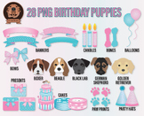 Birthday Puppies Clipart - Png Puppy Faces, Digital Banner