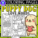 Puppy Dog Love Words Coloring Pages & Writing Paper Art Ac