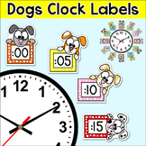Clock Labels & Telling Time Worksheets - Puppy Dog Theme C