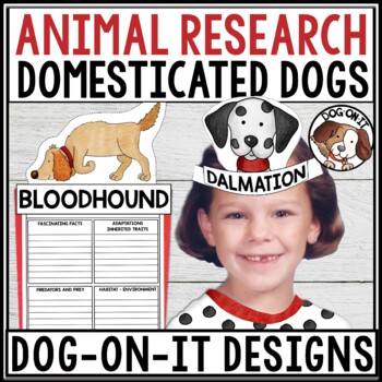 Preview of Puppy Dogs Animals Research Template Research Project and Crowns