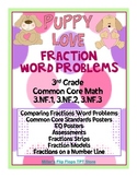 Puppy Love Fraction Word Problems - 3rd Grade Common Core Math - 3.NF.1,2,3