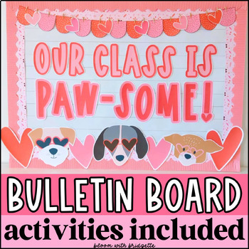 Preview of Puppy Valentines Day Bulletin Board Kit and Kindness Activities