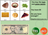 Purchasing dinner items- Adding items up to $5